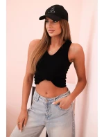 Top dámský bavlněný na ramínkách s výstřihem do V černá Top dámský bavlněný na ramínkách s výstřihem do V černá