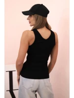 Top dámský bavlněný na ramínkách s výstřihem do V černá Top dámský bavlněný na ramínkách s výstřihem do V černá