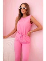 Kombinéza s ozdobným páskem v pase khaki Kombinéza s ozdobným páskem v pase khaki