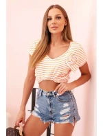 Top dámský bavlněný na ramínkách s výstřihem do V bílá Top dámský bavlněný na ramínkách s výstřihem do V bílá