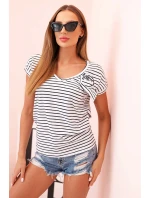 Top dámský bavlněný na ramínkách s výstřihem do V bílá Top dámský bavlněný na ramínkách s výstřihem do V bílá