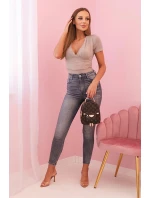 Dámské bavlněné body s V výstřihem a nařasením fango Dámské bavlněné body s V výstřihem a nařasením fango