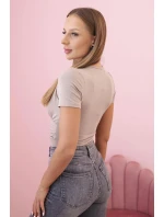 Dámské bavlněné body s V výstřihem a nařasením fango Dámské bavlněné body s V výstřihem a nařasením fango