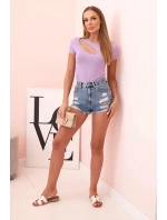 Dámské bavlněné body s V výstřihem a nařasením fango Dámské bavlněné body s V výstřihem a nařasením fango