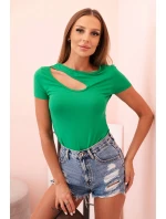 Dámské bavlněné body s V výstřihem a nařasením fango Dámské bavlněné body s V výstřihem a nařasením fango