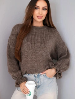 Dámský svetr s přídavkem mohairu a vlny v volném střihu fango