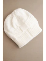 Dámská zimní čepice akrylová s ozdobným vzorem K462 bílá