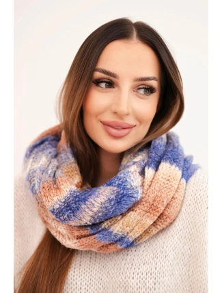 Komin dámský vlněný melírovaný měkký šátek na zimu KN20 fialový