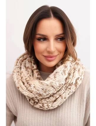 Dámský vlněný melírovaný silný šál na zimu KN24 světlé béžový Dámský vlněný melírovaný silný šál na zimu KN24 světlé béžový