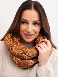 Dámský vlněný melírovaný silný šál na zimu KN24 hořčicový