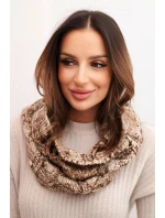 Dámský pletený měkký melírovaný zimní šál KN25 camelový