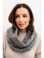 Komin dámský vlněný měkký melírovaný zimní šátek KN25 tmavě šedý