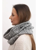 Komin dámský vlněný měkký melírovaný zimní šátek KN25 tmavě šedý
