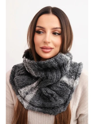 Komin dámský vlněný měkký šátek golf zimní KN21 grafitový