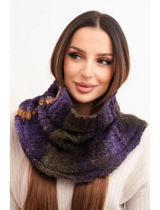 Komin dámský vlněný měkký šátek golf zimní KN21 khaki