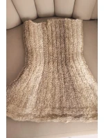 Dámský pletený měkký šátek golf zimní KN21 béžový