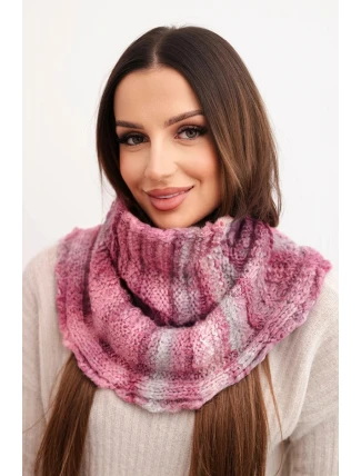 Komin dámský vlněný měkký šátek golf zimní KN21 tmavě růžový
