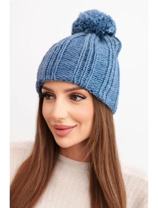 Klobouk s fleece Idalia K284 jeansový