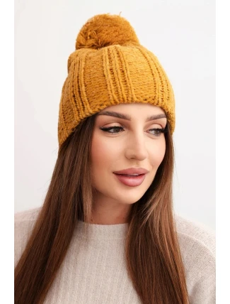 Čepice s fleecem Idalia K284 hořčicová