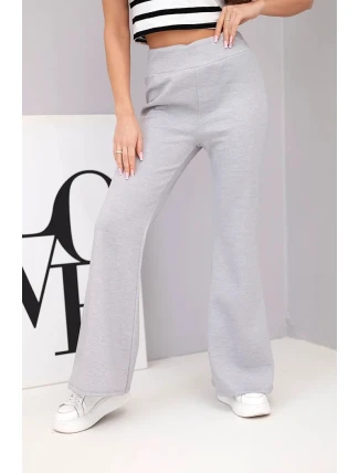 Dámské kalhoty máslíčko s rozšiřující se nohavicí šedé