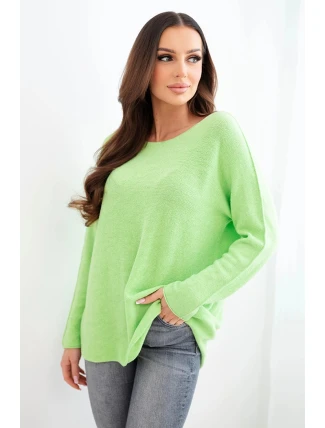Dámský svetr z viskózy s dlouhým rukávem a kulatým výstřihem jablkový