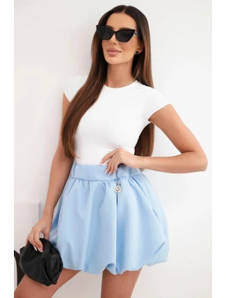 Dámská viskózová sukně bombka s gumou v pase modrá