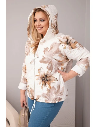 Dámská jarní bunda Plus Size s květinovým vzorem fango Dámská jarní bunda Plus Size s květinovým vzorem fango
