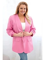 Dámské sako Plus Size elegantní světle růžové Dámské sako Plus Size elegantní světle růžové