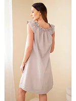 Dámské bavlněné šaty s nabráným výstřihem a volánem fango