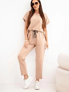 Bavlněná souprava halenka + kalhoty velbloudí