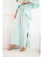 Dámský viskózový boho komplet s volány mátový Dámský viskózový boho komplet s volány mátový