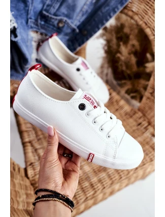 Dámské Kožené Tenisky Big Star GG274005 Bílé-červené