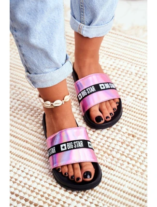 Dámské Nazouváky Big Star Růžové Holo GG274A008