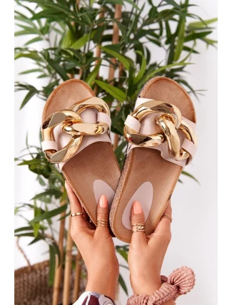 Nazouváky Na Korkové Podrážce S řetízkem Béžové Last Dance