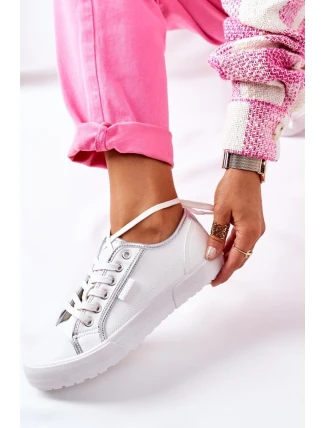 Dámské Kožené Tenisky BIG STAR II274055 Bílé Dámské Kožené Tenisky BIG STAR II274055 Bílé