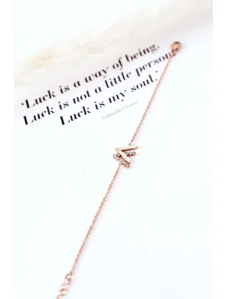 Náramek Na řetízku Se Zirkony Růžové Zlato