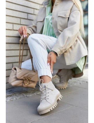 Semišové boty Trapper Tiered Světle šedá Dalles