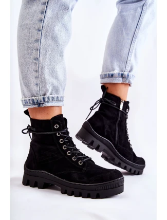 Suede Trappers S prošíváním Černé Layden Suede Trappers S prošíváním Černé Layden