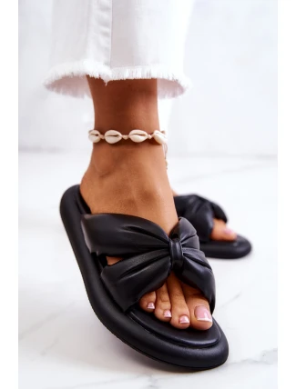 Dámské módní kožené pantofle Černá Savirra