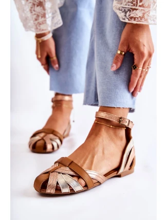 Kožené dámské sandály Maciejka 01924-32 Zlato-hnědá Kožené dámské sandály Maciejka 01924-32 Zlato-hnědá