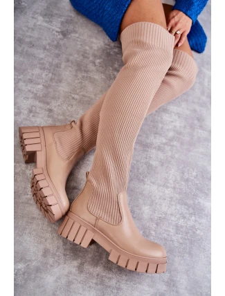 Dámské vysoké boty Workers Béžová Austin