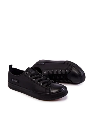 Pánské nízké kožené tenisky Big Star KK174009 Černá Pánské nízké kožené tenisky Big Star KK174009 Černá