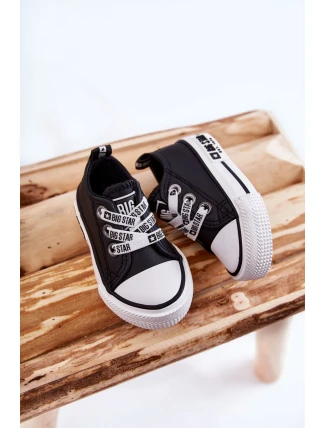 Dětské kožené tenisky BIG STAR KK374041 Černý a bílý