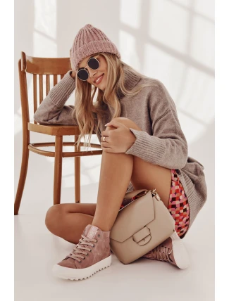 Dámské Tenisky Big Star Vysoké Zateplené Růžové EE274113