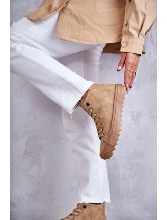 Dámské Tenisky Big Star Vysoké Zateplené Camel GG274072