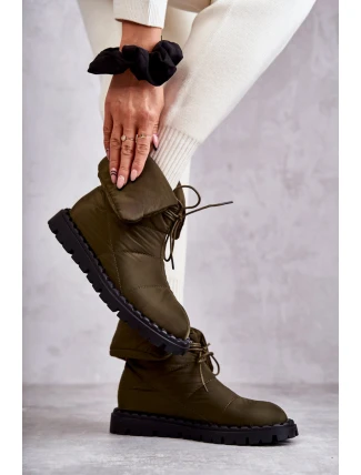 Dámské zateplené kozačky Zelené Emelie Dámské zateplené kozačky Zelené Emelie