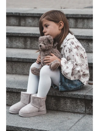 Dětské Teplé Sněhule Semišové Světle béžové Gooby