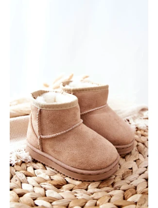 Dětské Teplé Sněhule Semišové béžové Gooby