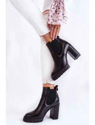 Kožené Boty Hladké Černé Eldey Kožené Boty Hladké Černé Eldey