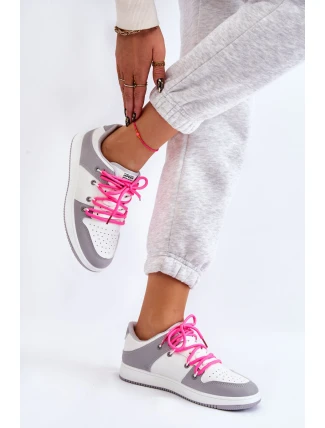 Dámské klasické dvoušněrovací tenisky bílo-šedé Jella